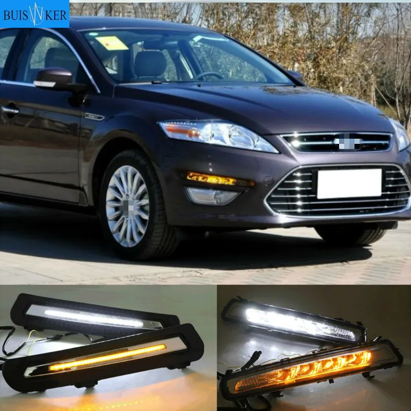 

1set For Ford Mondeo 2011 2012 2013 LED DRL Daytime Running Light Daylight Waterproof Fog Lamp white Styling lights