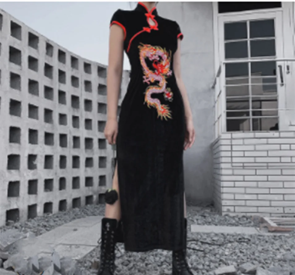 Chinesischen stil Süße prinzessin lolita kleid retro nette druck hohe taille viktorianischen kleid mädchen tee party gothic lolita kleid