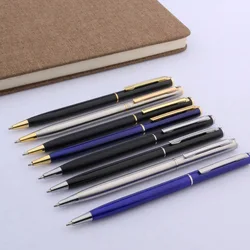 luxury quality student Frosted pen Stainless steel MATTE BLACK signature GOLD BALLPOINT PEN Stationery Office Supplies