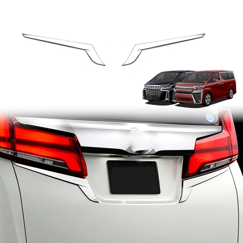 For Toyota Alphard Vellfire 2015-2020 ABS Chrome Rear Tail Light Lamp Cover Garnish Strip Eyebrow Cover Trim