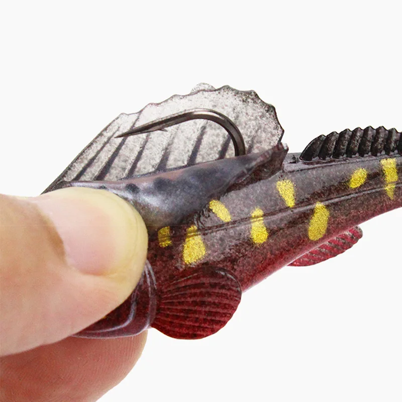 1 Pcs Silicone Wobblers Soft Bait 12g 22g Jig Lead Hooks Dark Sleeper Fishing Lure Artificial Tail Swimbaits for Pike Bass Trout