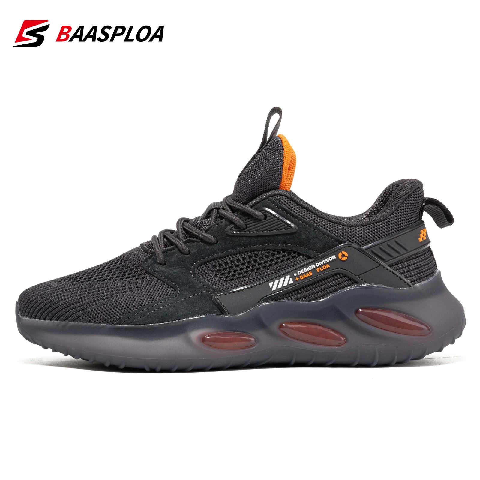 Baasploa moda casual sapatos de caminhada para homem 2023 designer malha leve tênis rendas masculino sapato esportivo ao ar livre