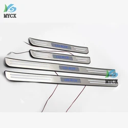 For toyota land cruiser prado 120 accessories 2003-2009 led auto door sill protector illuminated door scuff plate 4pcs