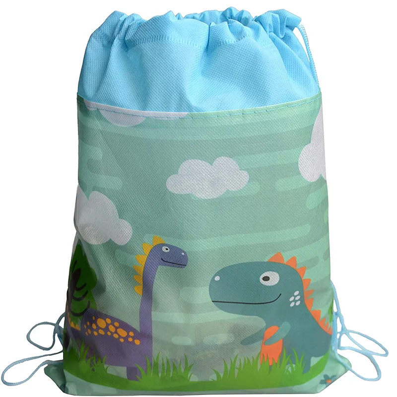 7 Designs Dinosaur Party Drawstring Bag Backpack Goodies Jurassic World Kids Dino Birthday Decor Favor Gift Baby Shower Supplies