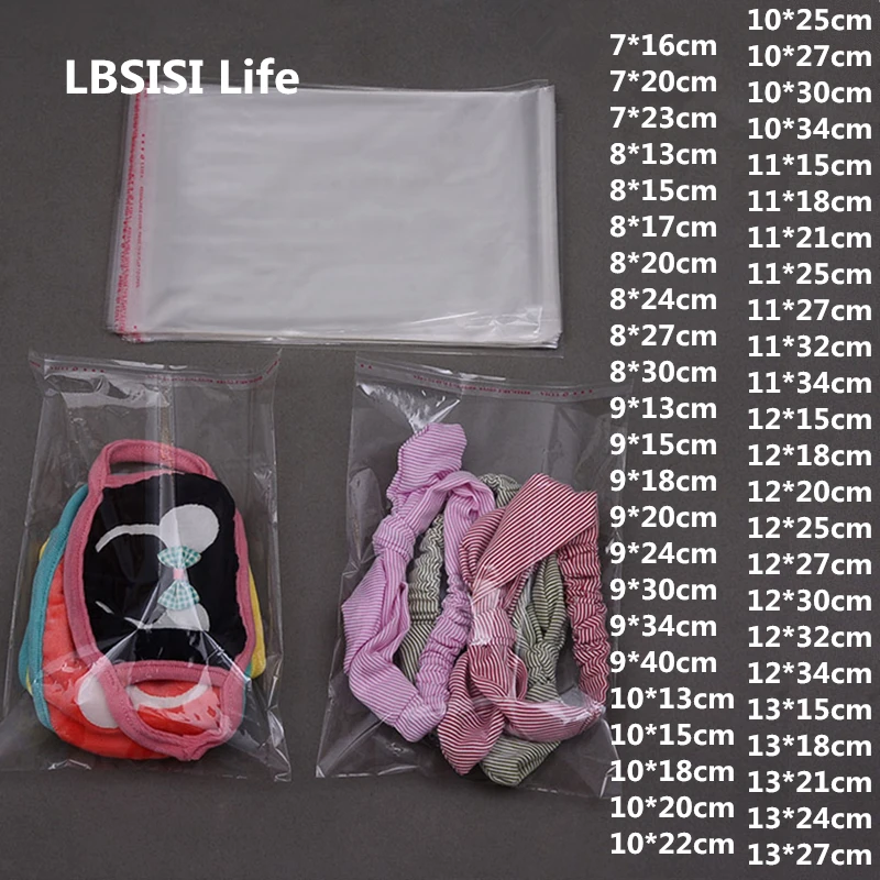 

LBSISI Life 100pcs Clear Transparent Self Adhesive Opp Food Candy Jewelry Pen Sock Gift Bags Packing Plastic Bag