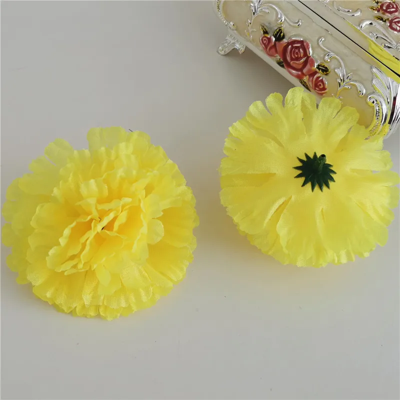 200PCS 9CM 15COLORS artificial carnation Silk flower DIY wedding decoration flowers wall  flower bouquet kissing ball making