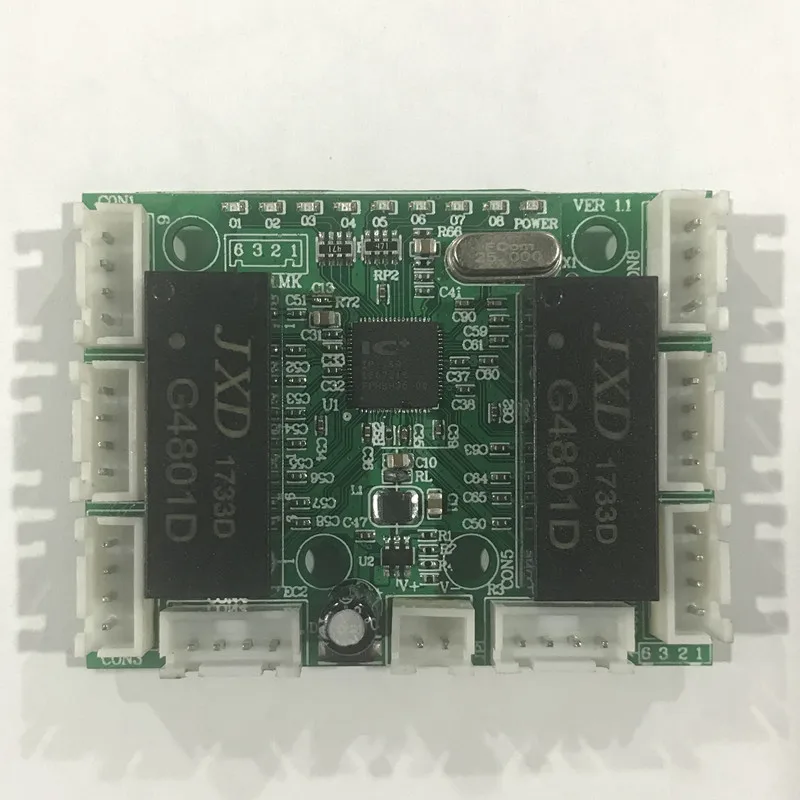 Mini circuit de commutation ethernet à 8 broches, module de commutation ethernet, 10/100mbps, 8 ports, carte PCBA, module de commutation LED