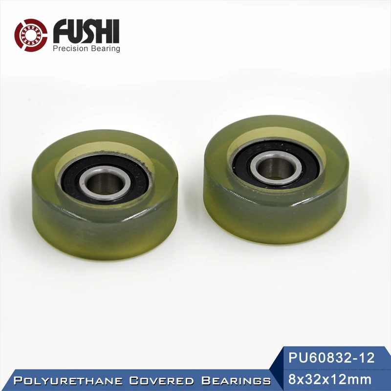 PU 608 Polyurethane Covered Bearing 8*32*12 mm ( 2 PCS ) Shaft 8mm PU60832-12 Urethane Cover PU608 Bearings