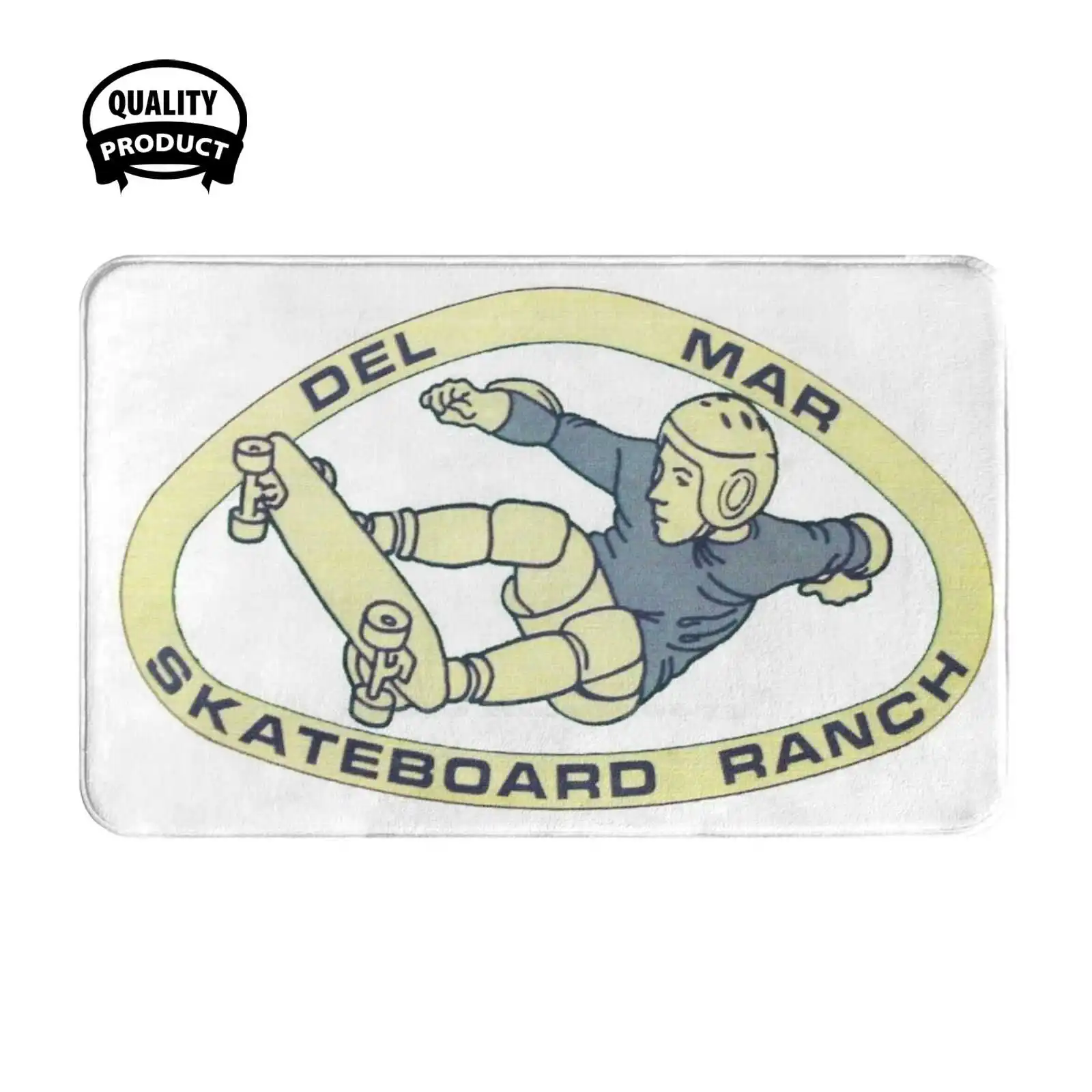 Skateboard Ranch , T Shirt Design Soft Cushion Home Carpet Door Mat Car Rug California Beaches Balboa Island Newport Beach