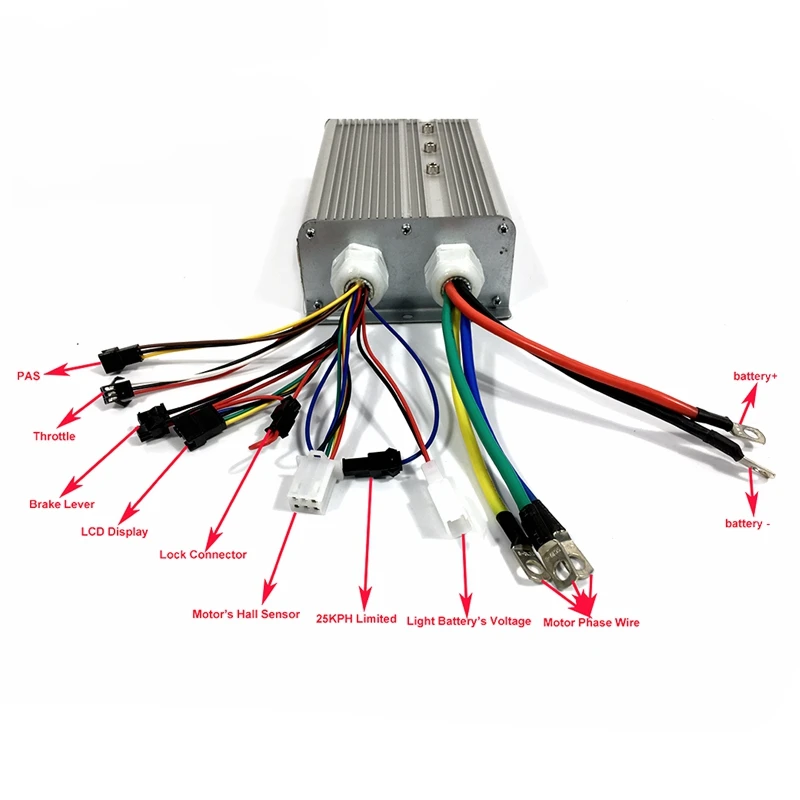 Controller Ebike 48V/72V 60A con Display a colori SW900 o VM960 o UKC1 un Set per motore Brushless DC Ebike 3000W
