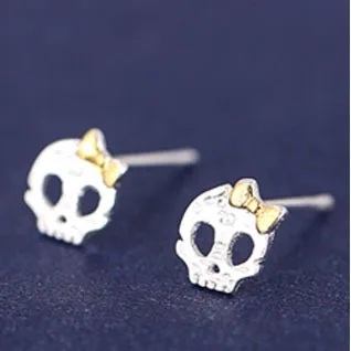 

Real 925 Sterling Silver skull Earrings for Women Girls Gift Hot Fashion sterling-silver-jewelry Women Earrings