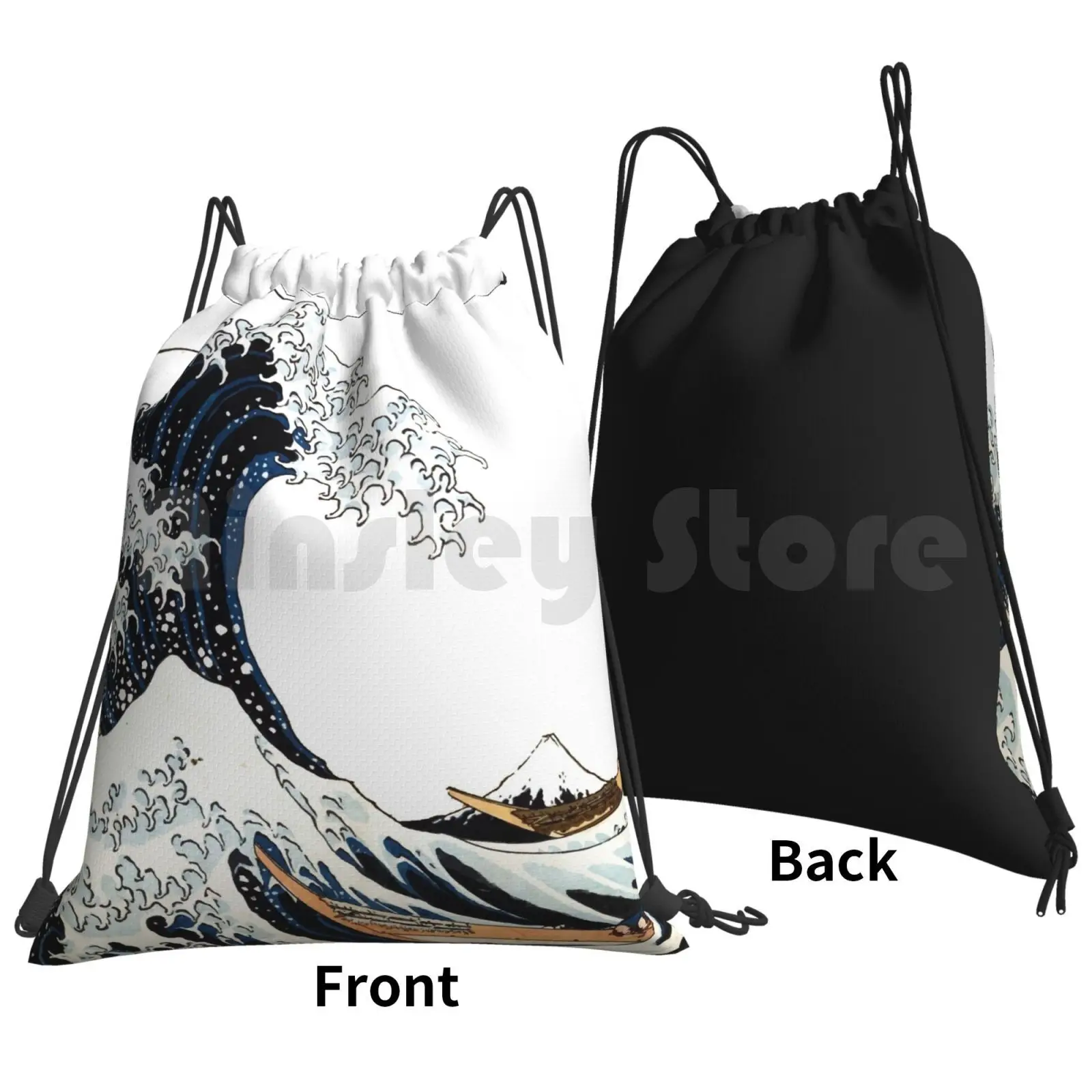 Great Wave Off Kanagawa Backpack Drawstring Bags Gym Bag Waterproof Japan Japanese Fine Art Mount Fuji Fujiyama Hokusai