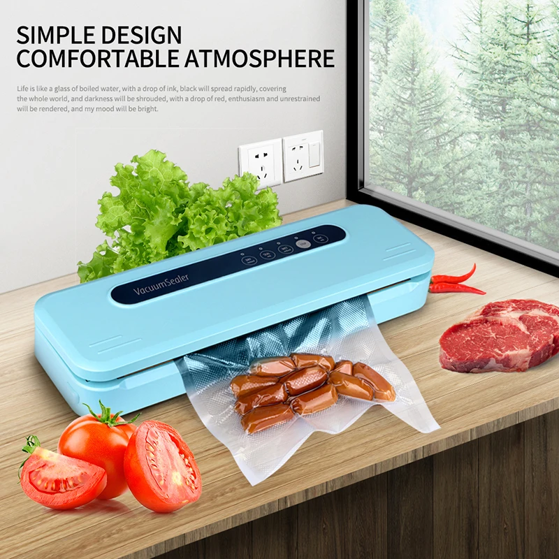 

White Dolphin Vacuum Sealer Packaging Machine 110V Household Food Storage Sealing Machine Include 10 Pcs vacuum Bag