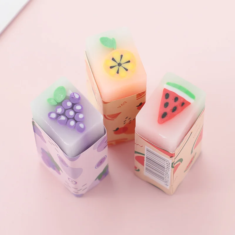 18pcs Kawaii Eraser Fryut Scented Eraser Novelty Prizes for Kids Cute School Supplies Stationery Accessories Eraser for Girl Boy