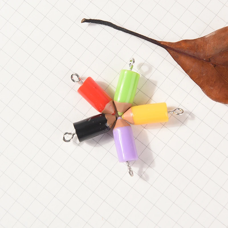 10 قطعة قلم رصاص الراتنج قلادة Charms لطيف جدا المفاتيح قلادة قلادة قلادة للزينة DIY بها بنفسك