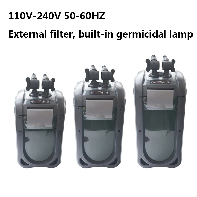 110-240V Silent fish tank filtr zewnętrzny akwarium wiadro filtra zawiera materiał filtracyjny i lampa bakteriobójcza UV