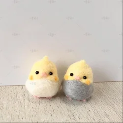 White wenniao grey wenniao Parrot wool needlepoint kit  wool felt needle felting decoration craft needlecraft DIY handmade