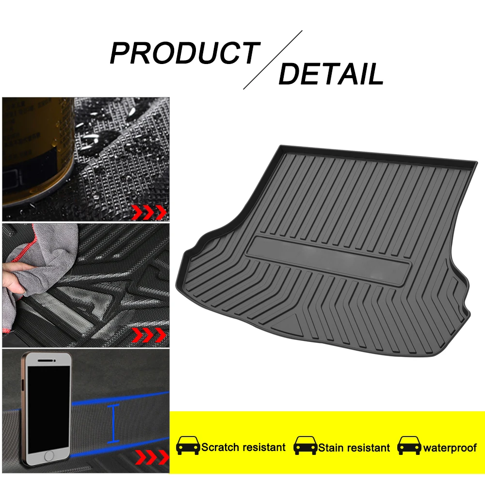 TPE Trunk Mat For Hyundai Accent 2018 2019 2020 2021 Accessories Rubber Boot Mats 3D Carpets For Cars