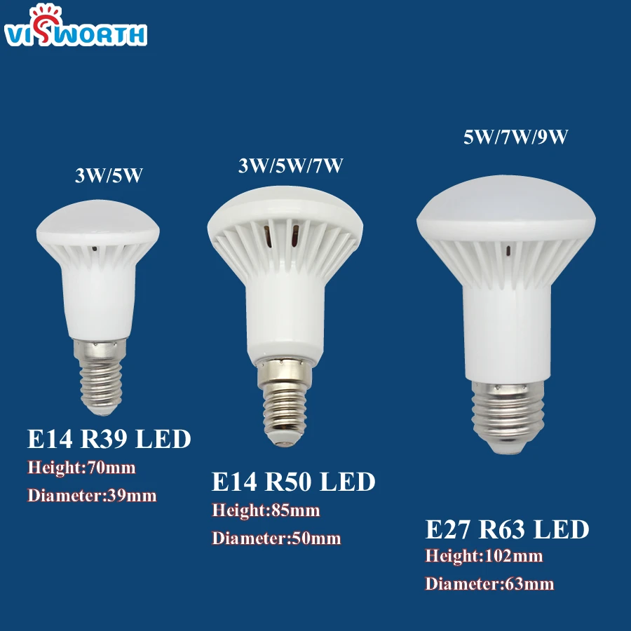 E14 Led R50 LED E27 3W 5W 7W 9W 12W 15W 20W AC 110V 220V 240V Ấm Lạnh Trắng Bóng Đèn Cho Gia Đình