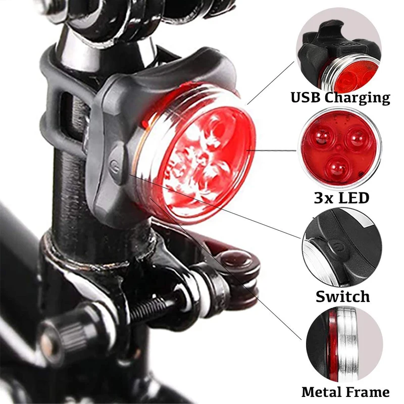 Luz trasera de bicicleta con sensor de freno, linterna LED de advertencia ultrabrillante, accesorios de luz trasera de seguridad para ciclismo