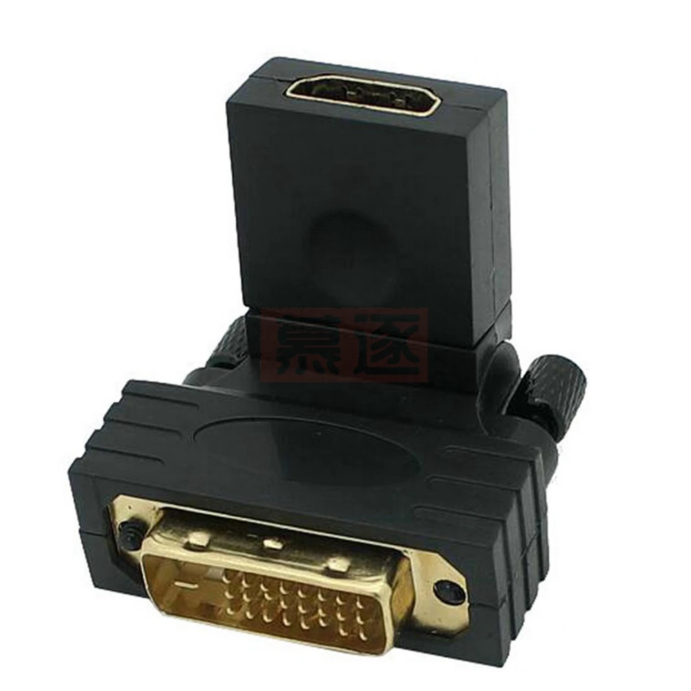 High Quality DVI To HDTV-compatible Male To Female Converter New24+1 Female Adapter DVI To HD 90 Degree Rotation Adapter HD TV