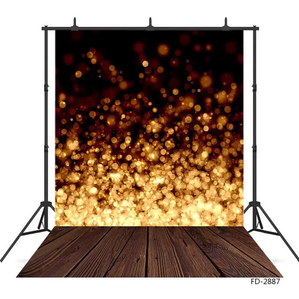 Golden Glitter Flare Boken Gradient Photo Background Vinyl Cloth Studio Backdrop for Children Baby wedding Photography Props