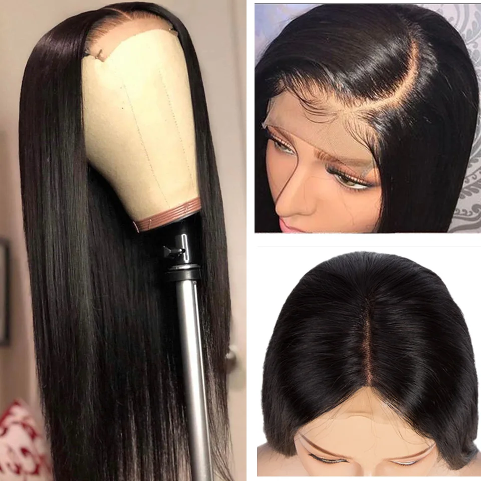 Joedir Hair 4x4 Lace Closure Wig Brazilian Straight Closure Human Hair Wigs For Women 18-30 Inch long Remy Human Hair Lace Wig