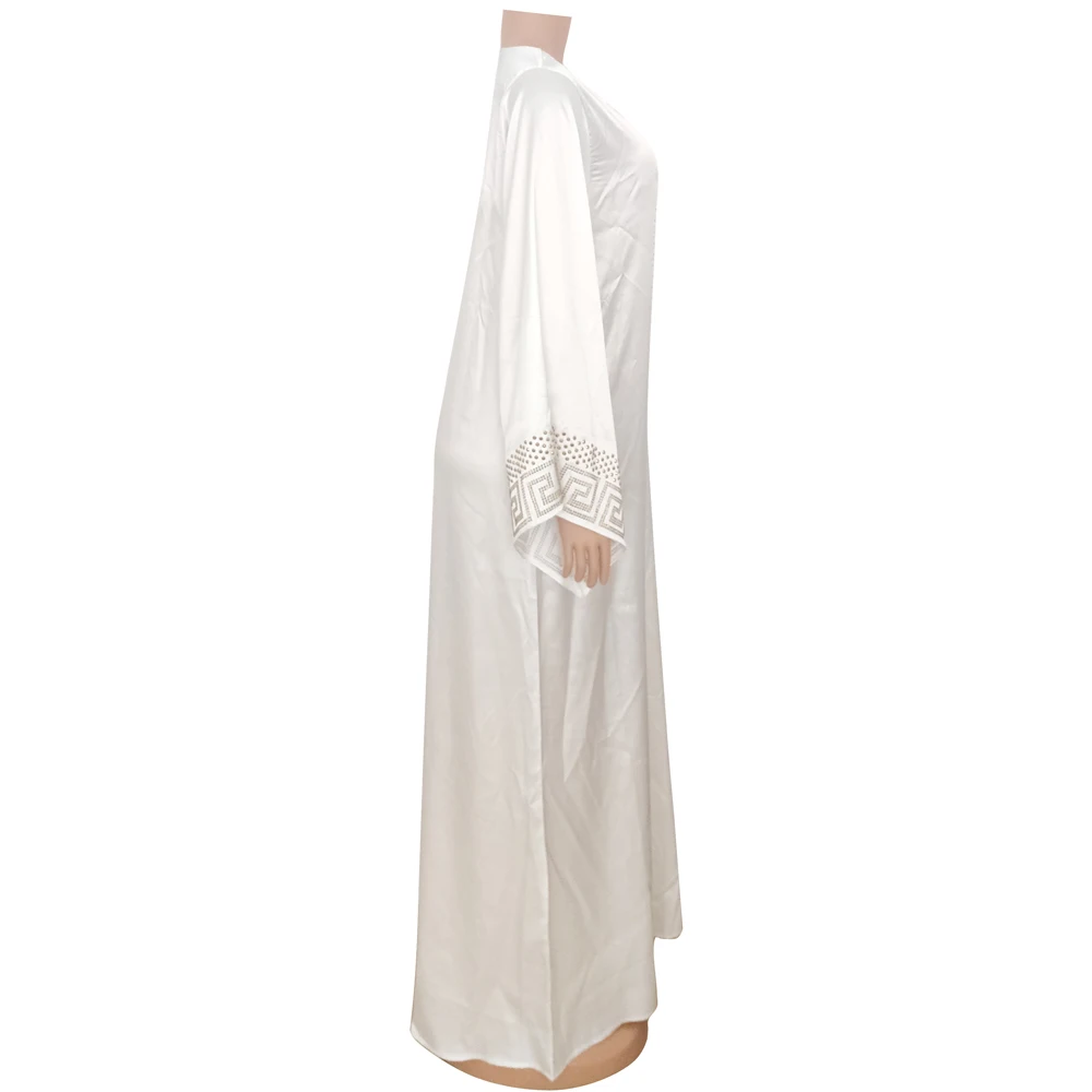 Abiti eleganti africani di moda manica svasata diamanti abbigliamento islamico Abaya abito musulmano abito lungo da donna Maxi abiti