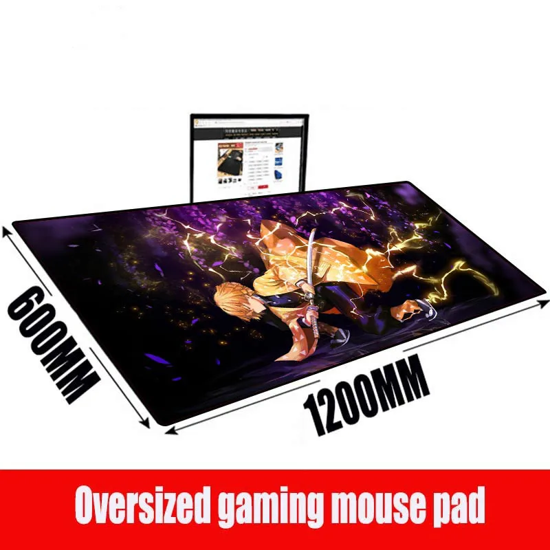 

Anime Demon Slayer Kimetsu No Yaiba Locking Edge Mouse Pad Extra Large Waterproof Game Desk Mice Pad Keyboard Mat for Dota LOL