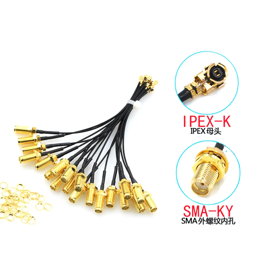 5Pcs RP-SMA Female to U.FL IPX RF Jumper Cable RP SMA to IPX RF 1.13 Extension Pigtail Connector for AP PCI Wi-Fi Javino