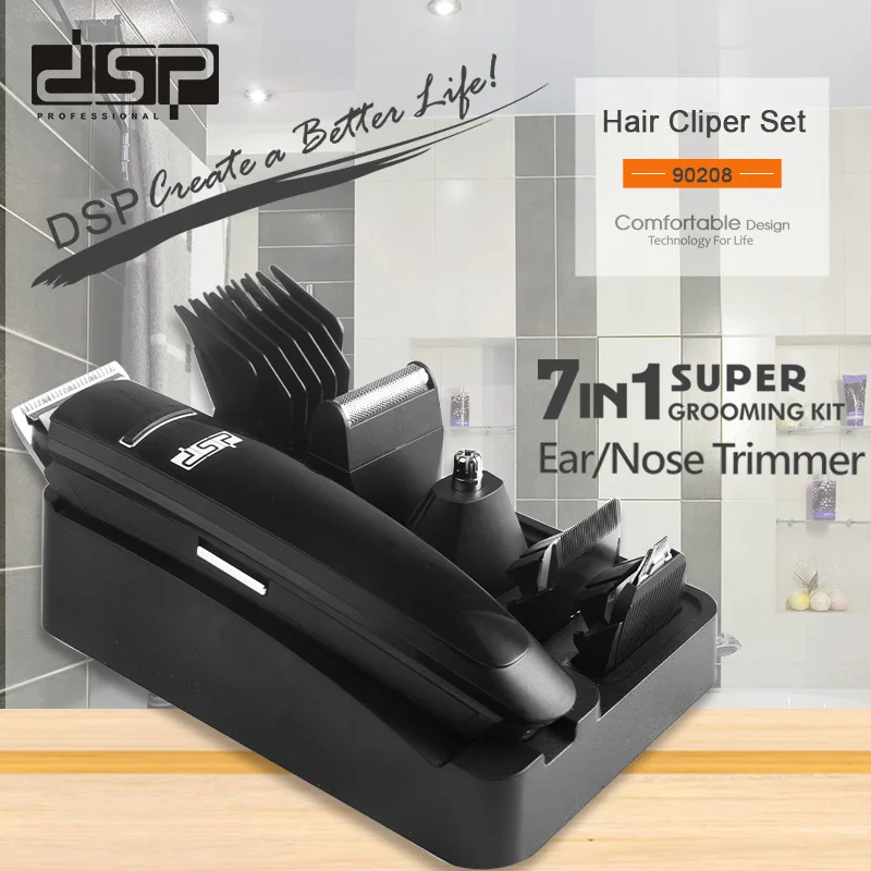 

7 in 1 Rechargeable Barber Hair Trimmer for Men Low Noise Shaving Hair Razor Cordless Hair Clipper Hair Cutting Machine Cutter