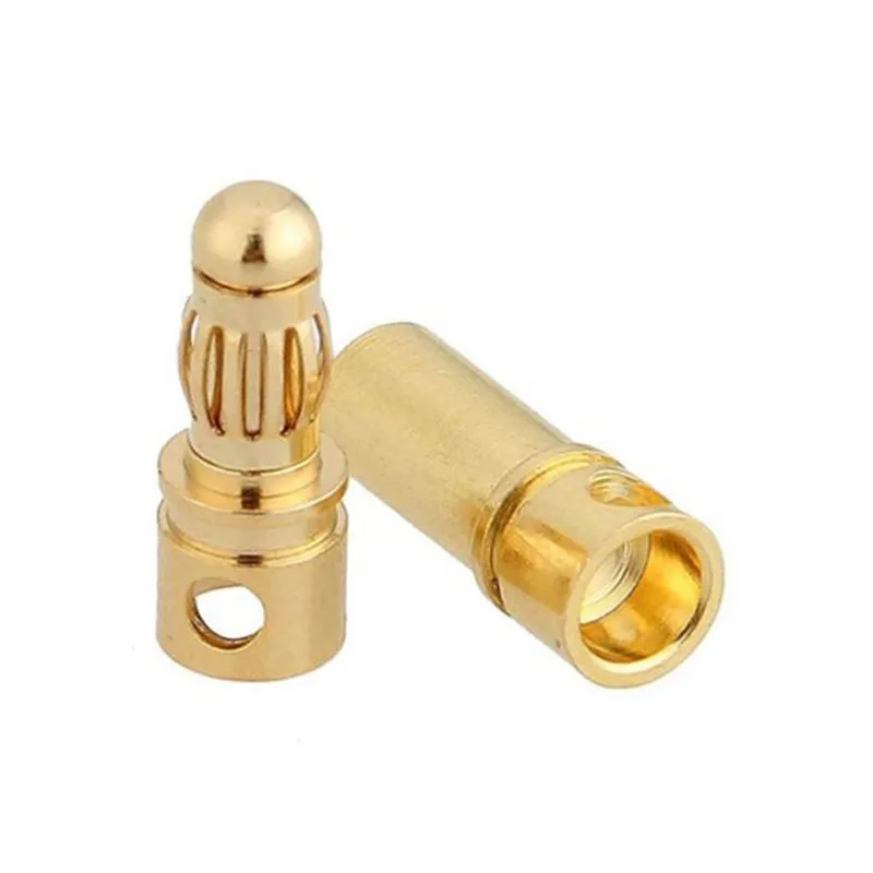 50pairs 2mm 3mm 4mm 5mm 5.5mm 6mm 6.5mm 8mm Gold-plated Bullet Plug High Current Banana Connector for RC Lipo