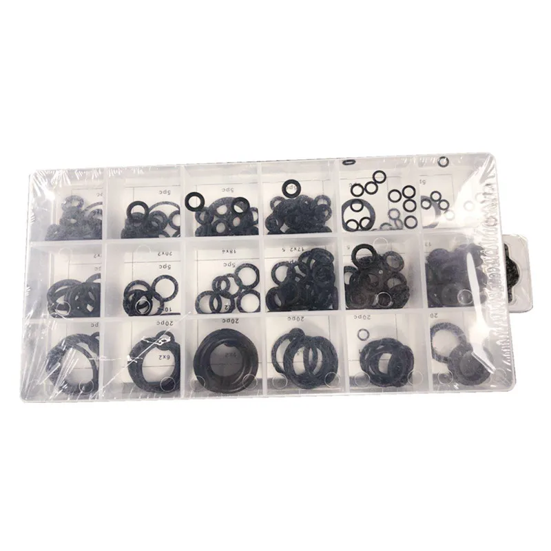 225Pcs Rubber O Ring O-Ring Washer Seals Watertightness Assortment Different Size with Plactic Box Kit Set