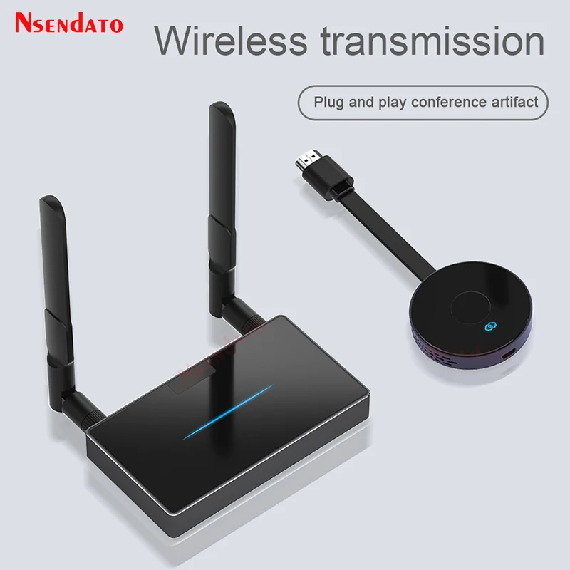 50M Wireless HDMI-compatible Video Transmitter & Receiver Extender Adapter Wifi Display TV Stick Switch for Monitor Projector PC