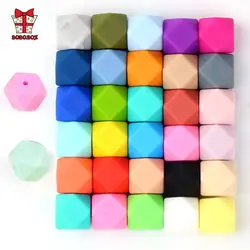 BOBO.BOX 20pcs Silicone Beads 14mm Baby Teething Teether Bead Food Grade Nursing Perle Silicone Baby Toy DIY Pacifier Accessory