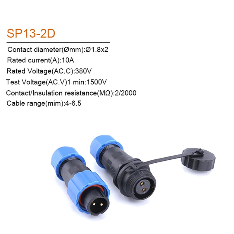 SP13 Waterproof Docking Connector plug 1/2/3/4/5/6/7/9P IP68 cable connector Panel Mount Wire Cable Connector Aviation Plug