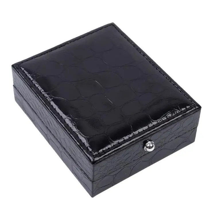 

120pcs/lot Black Square cufflinks boxes Crocodile Leather surface Cuff Link Storage Holder Box Men's Jewelry Packing Gift Box SN