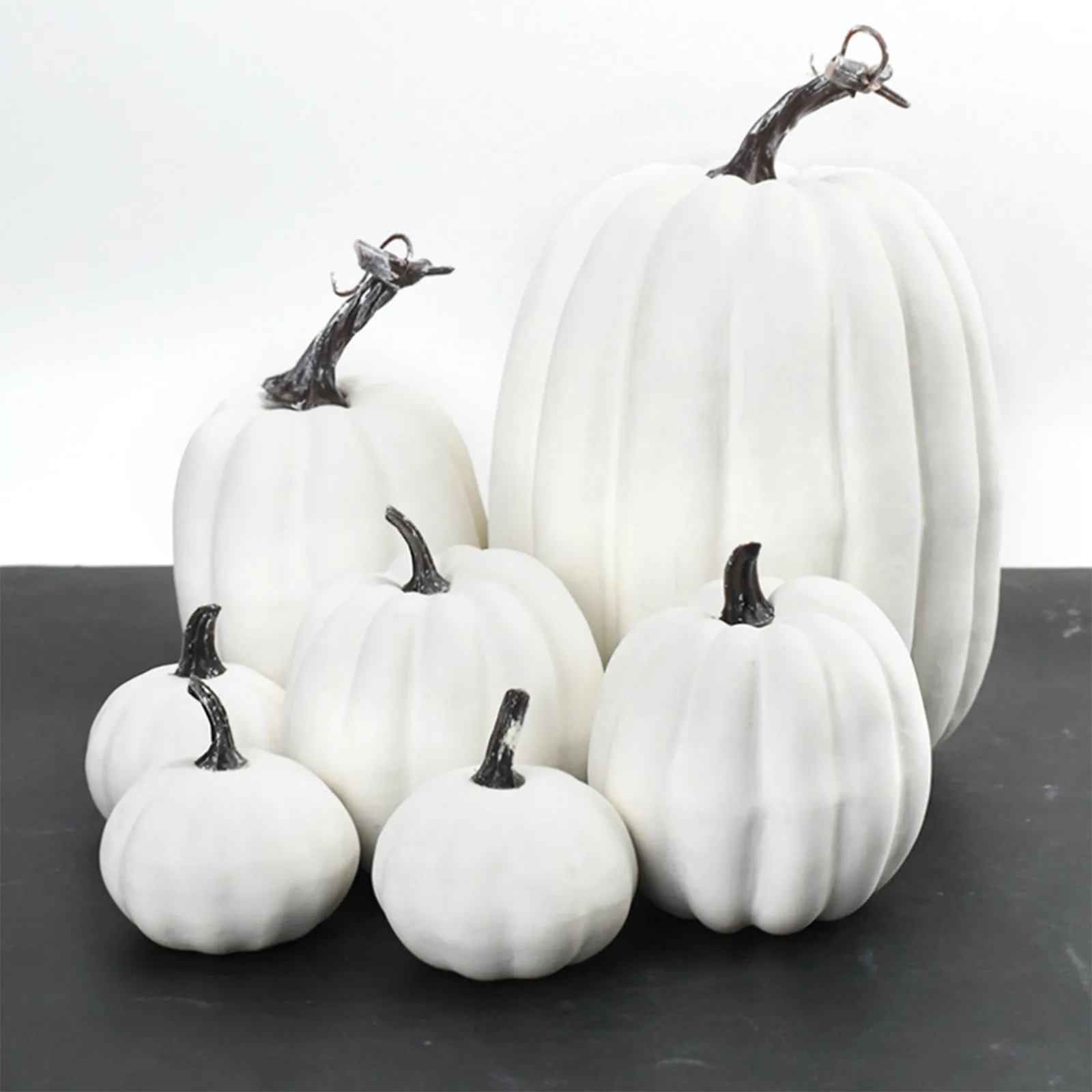 Decorazione del raccolto di caduta del mestiere artificiale del modello della zucca di simulazione di Halloween 7Pcs