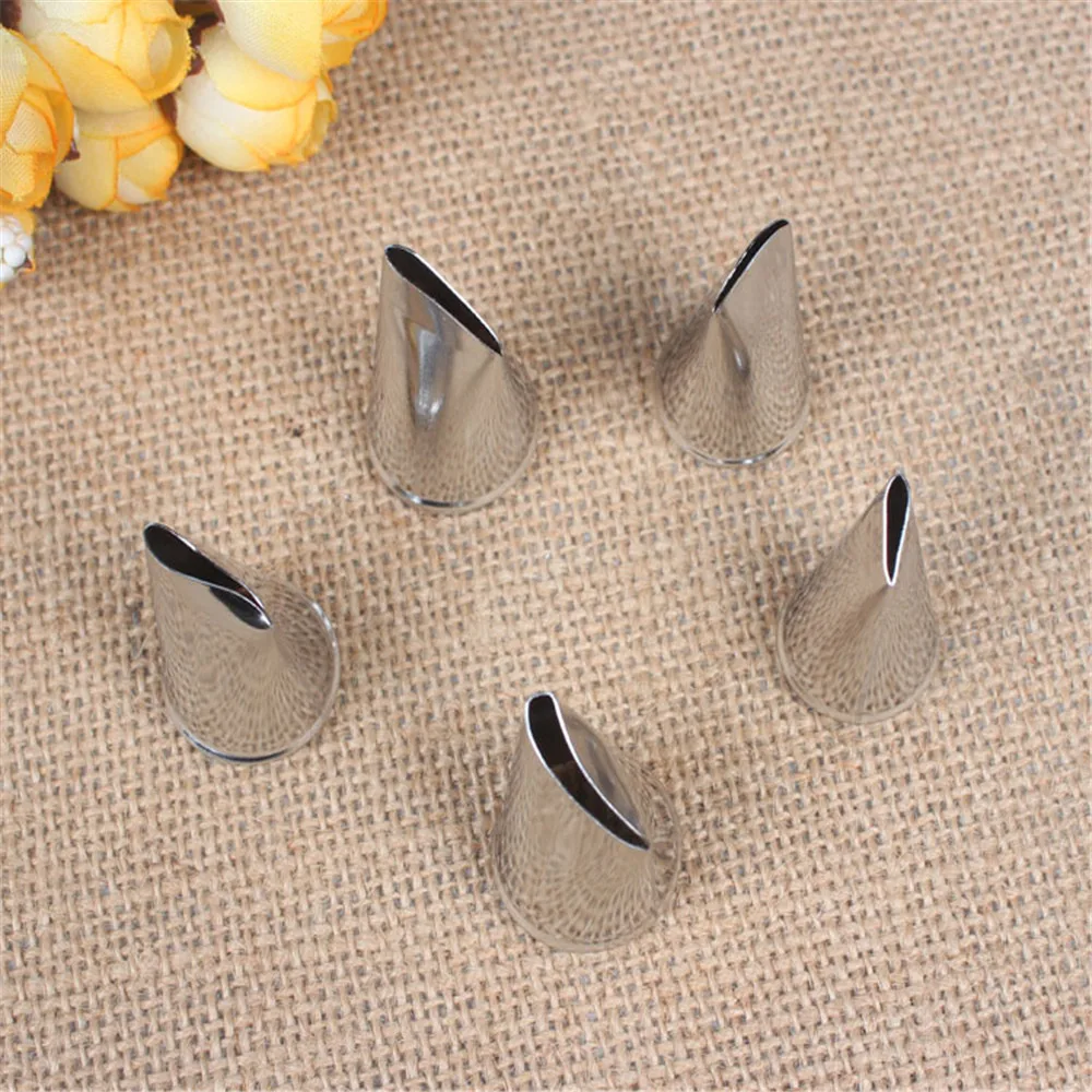 5 pcs Rose Petal Metal Cream Tips Cake Decorating Tools Steel Icing Piping Nozzles Cake Cream Decorating Cupcake Pastry Tool