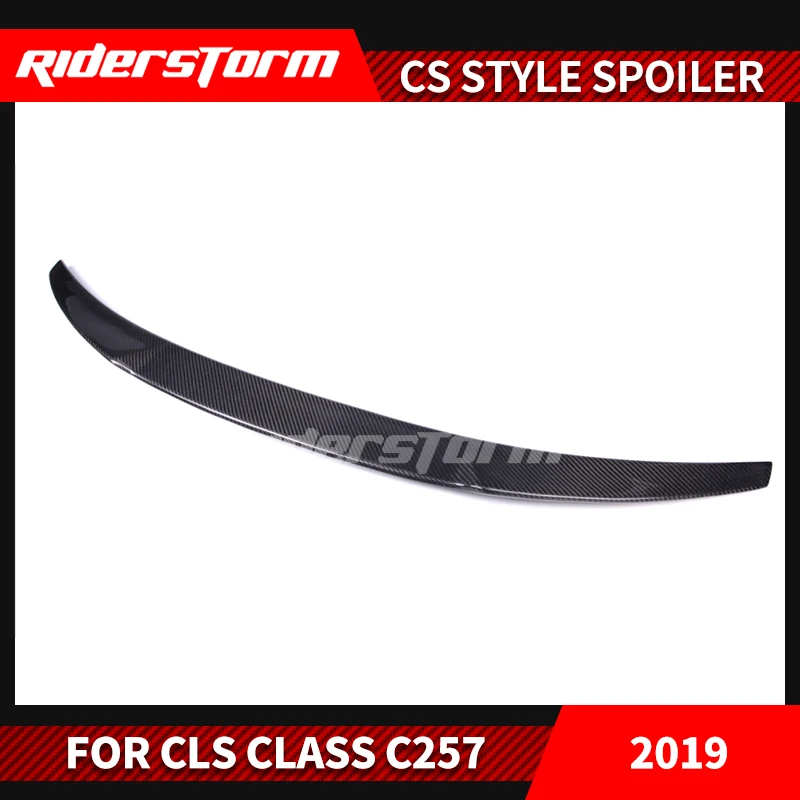 Real Carbon Fiber Spoiler for CLS class c257 Racing rear Bumper Tail Wing  CLS 53 Year 2019 CLS300 CLS350 CLS450 CLS500 4 Matic