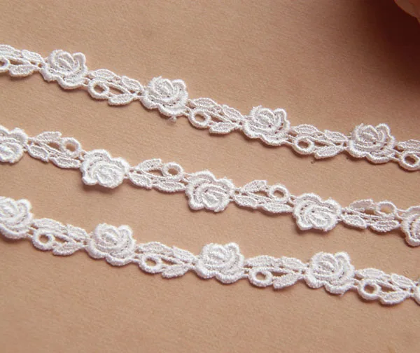 1yard Width:1.0cm Exquisite Rose Design Lace Water Soluble Polyester Lace Garment Embellishment Accessories(ss-684)