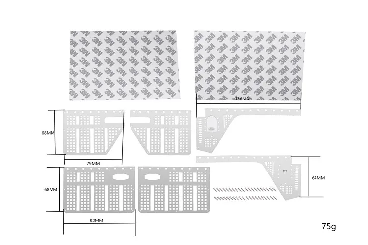 For 1/10 climbing car TRX-4 Defender TRX4 82056-4 body armor Door metal decorative sheet Car shell anti-skid plate