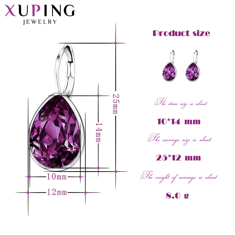 Xuping Jewelry Popular European Style Colorful Crystal Earring for Laies Anniversary Mother\'s Day Gift  A00615514