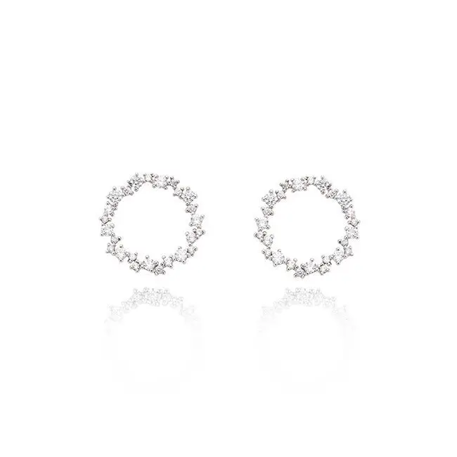 

Новые популярные модные серьги из стерлингового серебра 925 пробы с кристаллами для женщин, подарок для девочек, модные массивные ювелирные изделия, корейские серьги