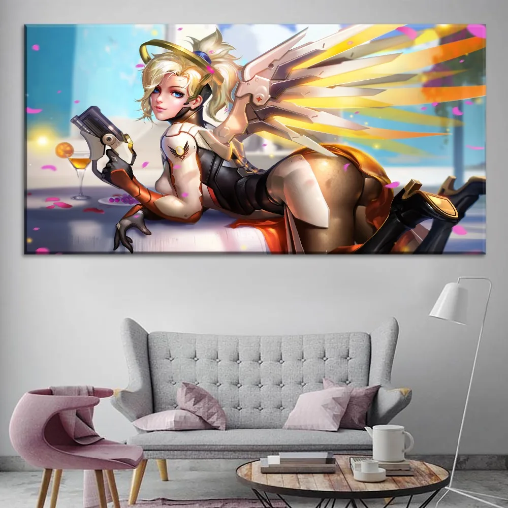 Sexy Mercy  Painting Modern On Canvas Print Type And On The Wall Decorative Artwork 1 Panel Style Game Large Poster