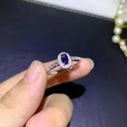 100% Natural Drrk Blue Sapphire Silver Ring for Daily Wear Cute Silver Sapphire Ring Solid 925 Silver Sapphire Jewelry