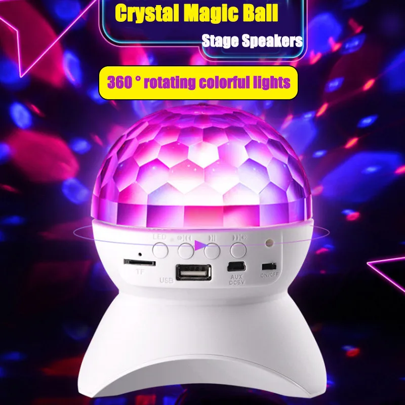 

USB Charge Starry Sky Projector Night Lights Wireless BT-compatible Speaker Stage Light LED Disco Ball Lights for Christmas KTV