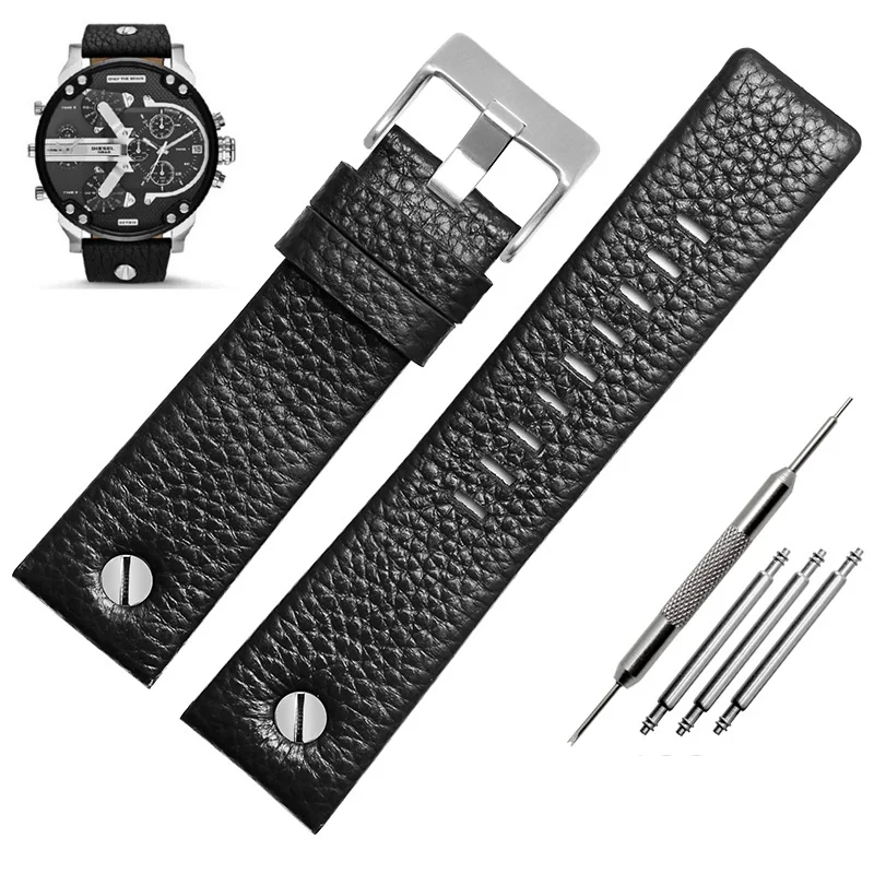 24 26 27 28mm Soft Watchbands For Die-sel DZ7313 7322 7257 7313 DZ7333 4318 Women's Men's Watch Straps With Black Sliver Buckle