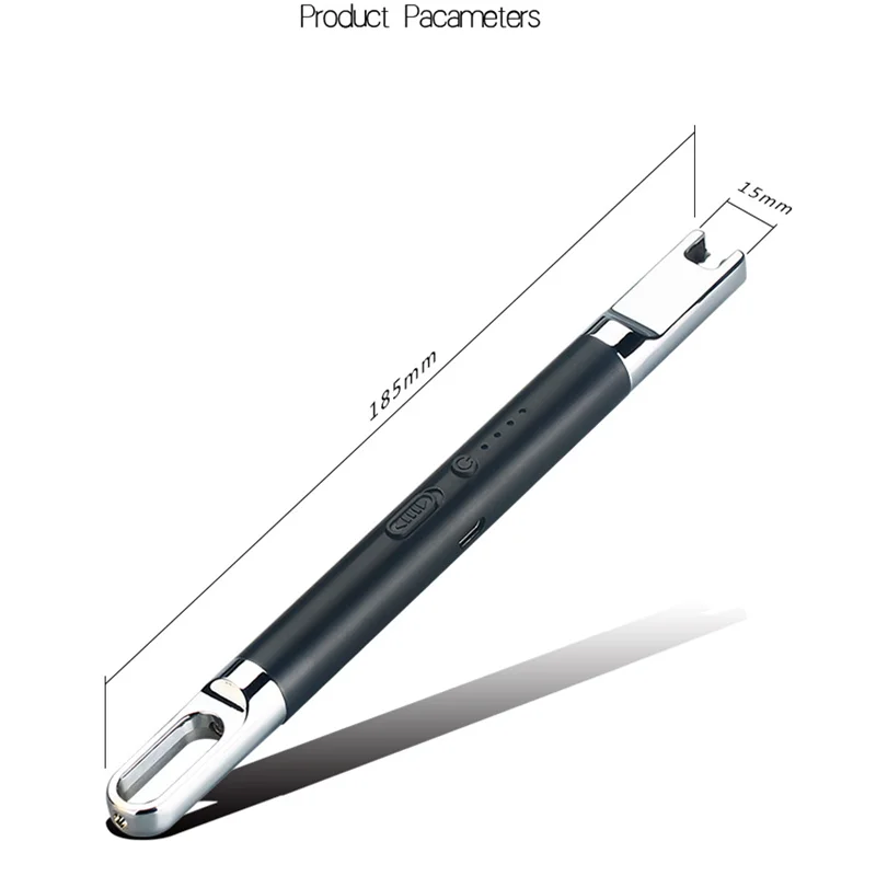 Long Kitchen Gas Stove Arc Lighter Windproof Plasma Pulsed Candle Lighters Flameless Electric USB Lighter With Hook BBQ Outdoor