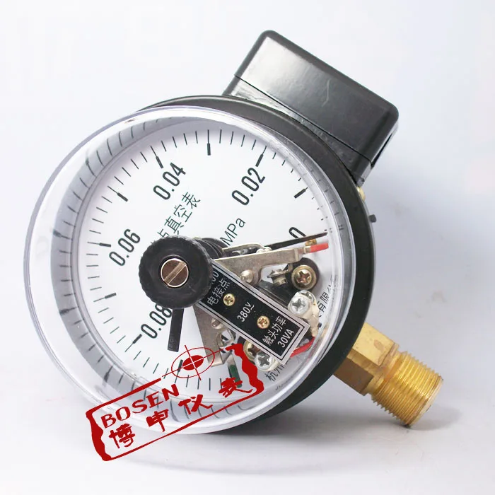 

Vacuum Electric Contact Pressure Gauge Magnetic Auxiliary Electric Contact Vacuum Pressure Gauge Yxc-100 -0.1-0mpa